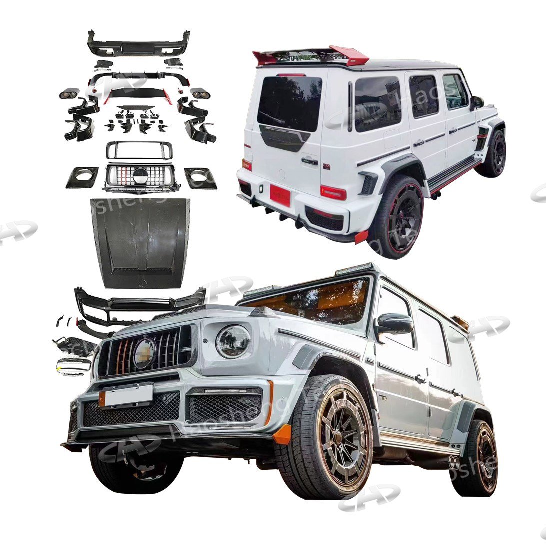 High Performance Rocket Style Carbon Fiber Body Kit for W464 G Class Upgrade Bra Bus B 900 AMG G63 Bumpers Grill Exhaust